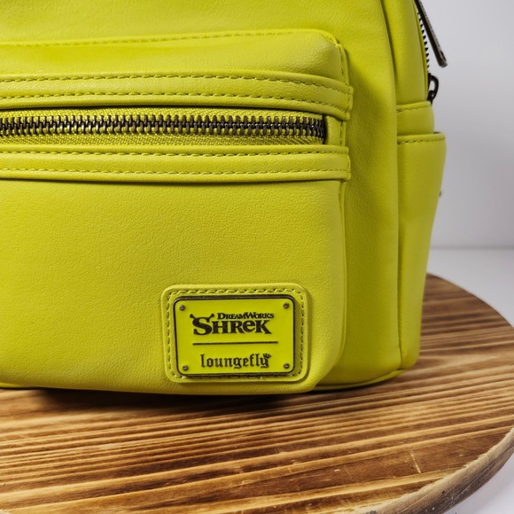 Loungefly Shrek Mini Backpack Lime Green Ogre Ears DreamWorks Vegan Leather - Picture 8 of 9